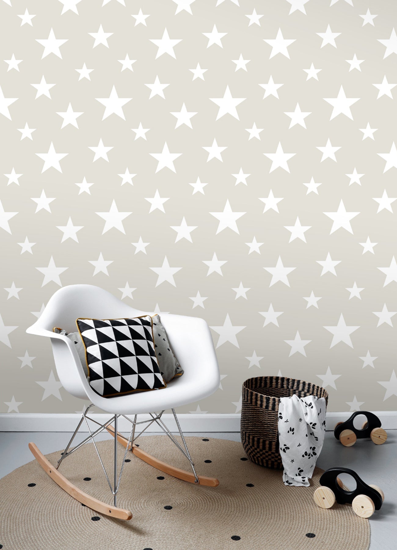 Chesapeake Amira Taupe Stars Wallpaper, 20.9-in by 33-ft