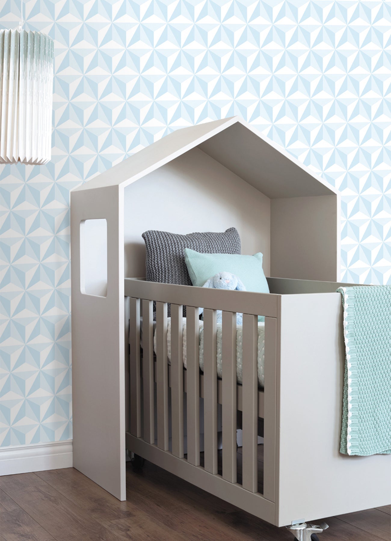 Chesapeake Adella Sky Blue Geometric Wallpaper, 20.9-in by 33-ft