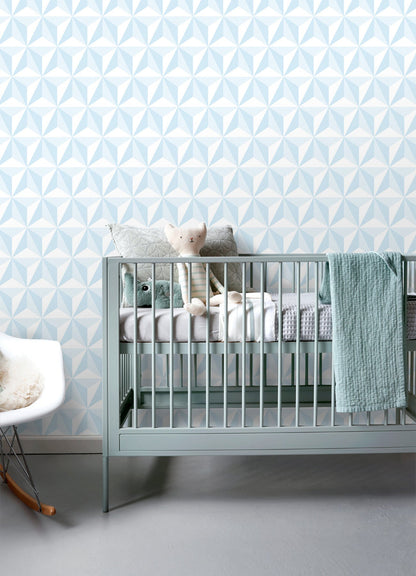 Chesapeake Adella Sky Blue Geometric Wallpaper, 20.9-in by 33-ft