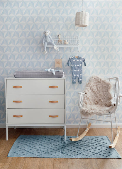 Chesapeake Adella Sky Blue Geometric Wallpaper, 20.9-in by 33-ft