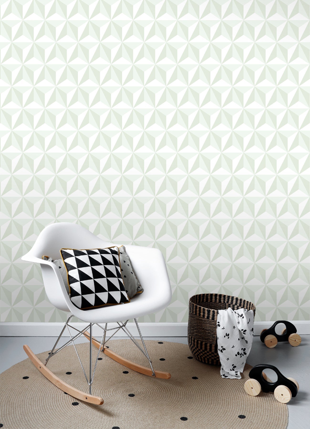 Chesapeake Adella Sage Geometric Wallpaper, 20.9-in by 33-ft