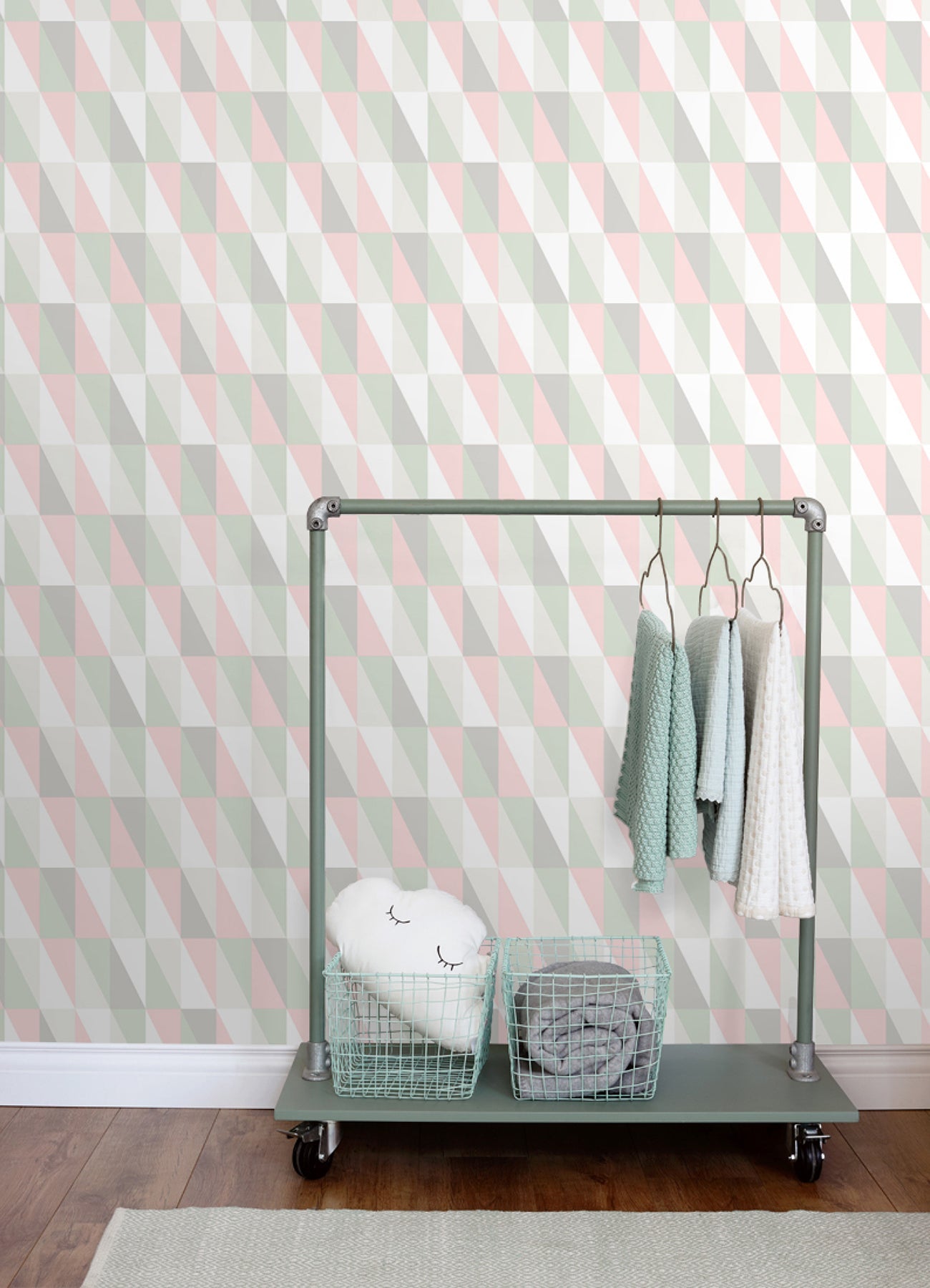 Chesapeake Inez Pastel Geometric Wallpaper, 20.9-in by 33-ft