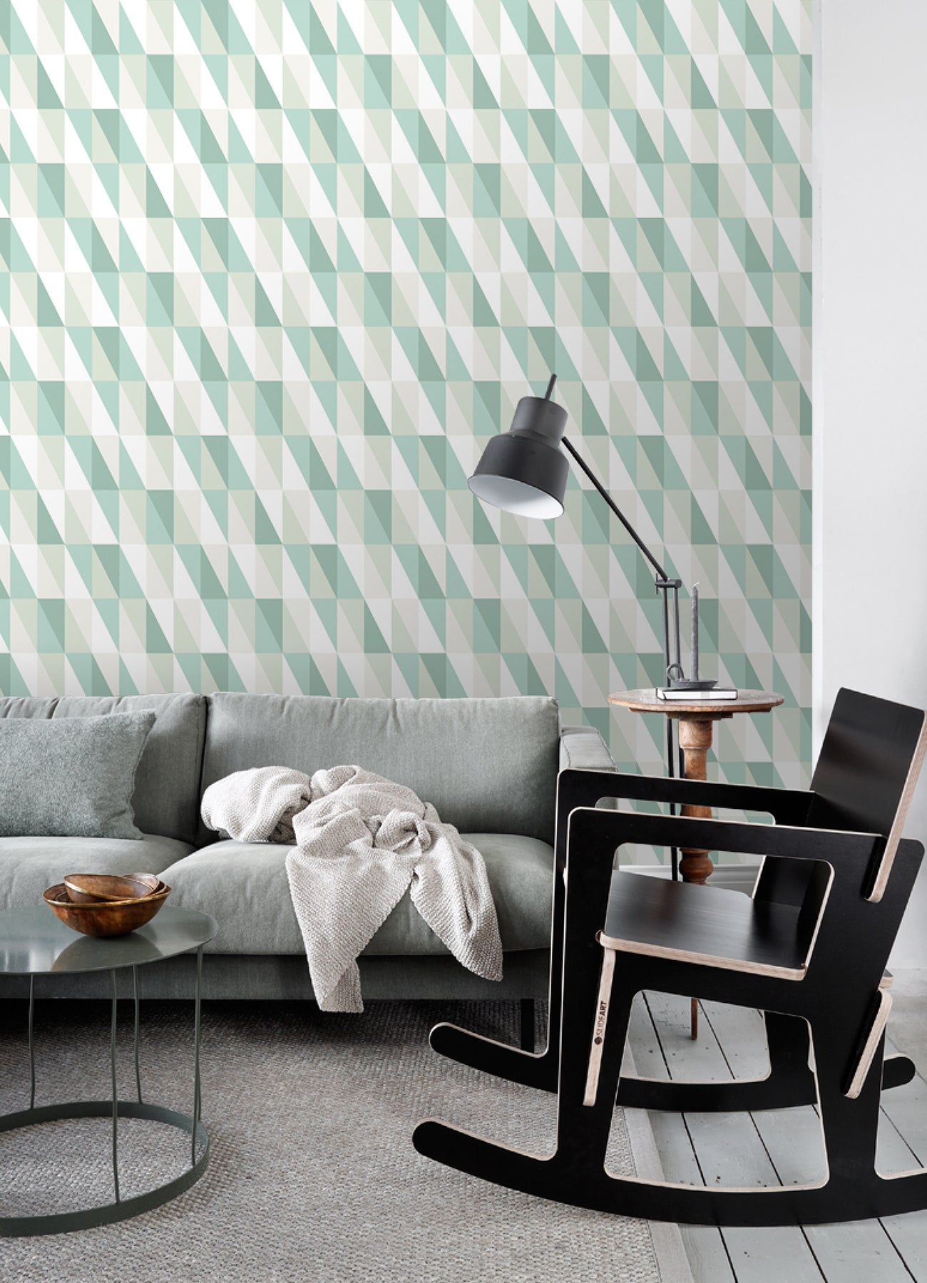 Chesapeake Inez Teal Geometric Wallpaper, 20.9-in by 33-ft