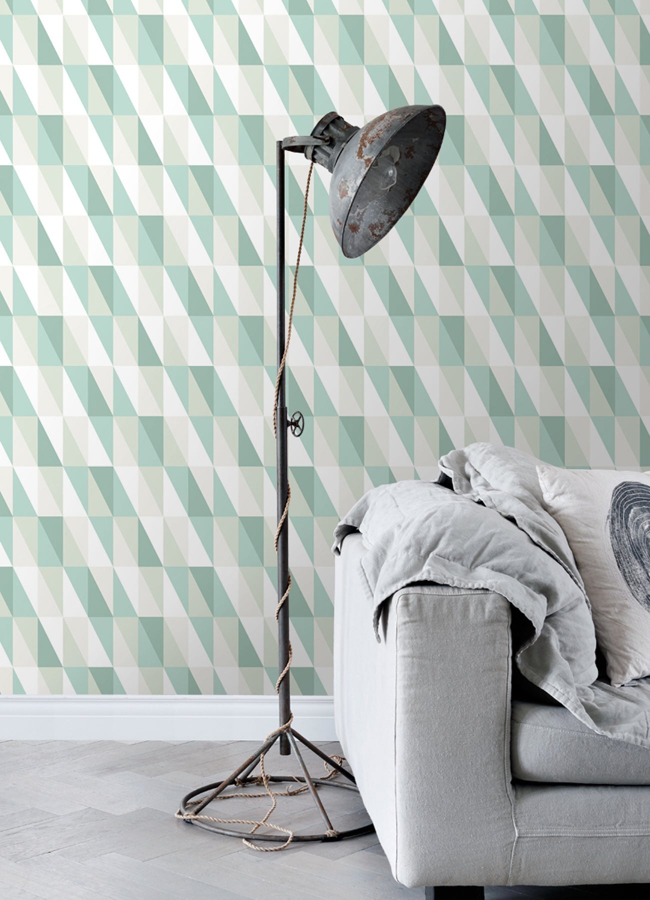 Chesapeake Inez Teal Geometric Wallpaper, 20.9-in by 33-ft