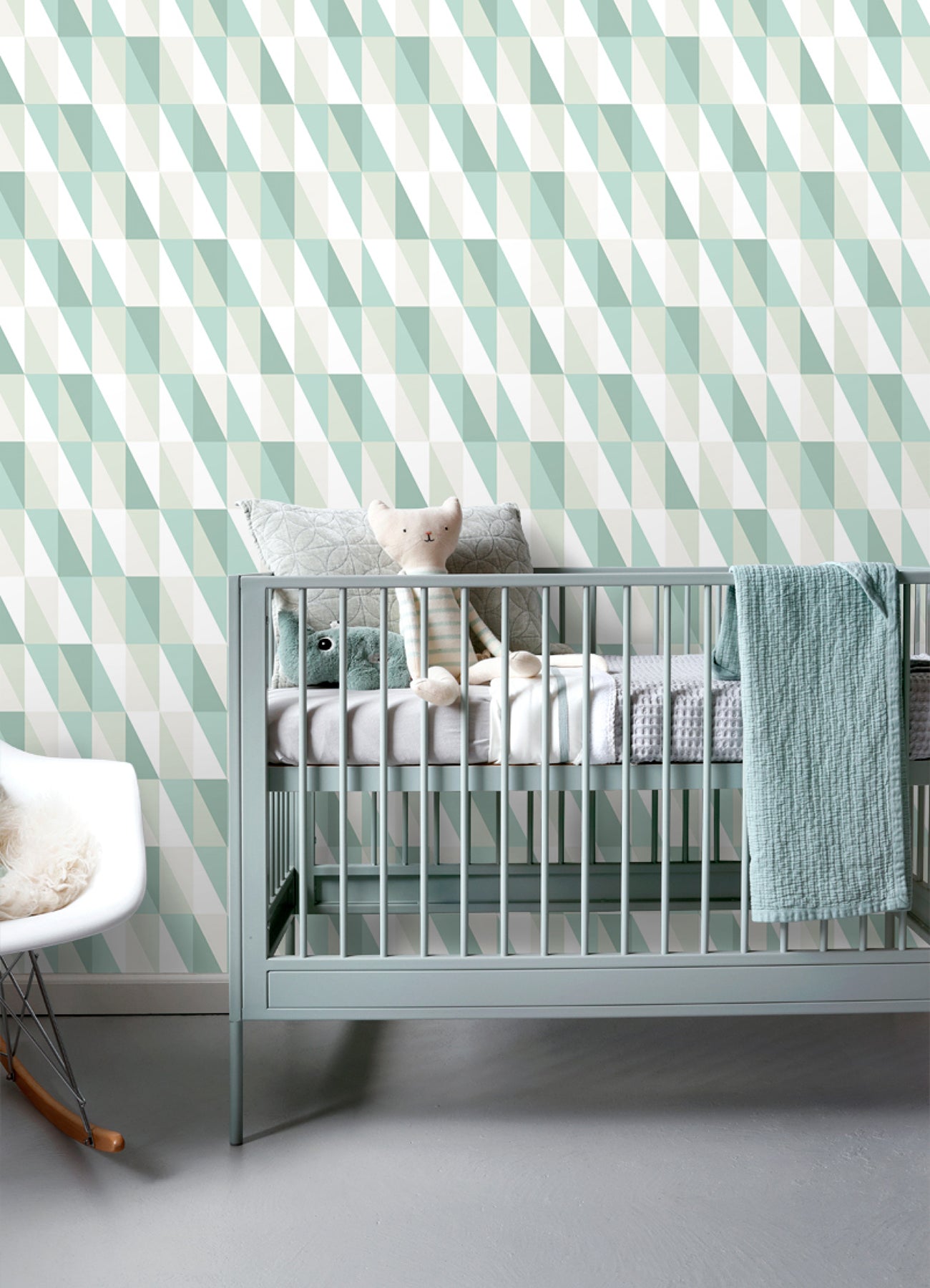 Chesapeake Inez Teal Geometric Wallpaper, 20.9-in by 33-ft