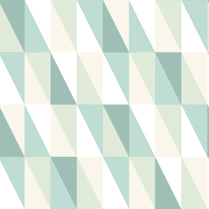 Chesapeake Inez Teal Geometric Wallpaper, 20.9-in by 33-ft