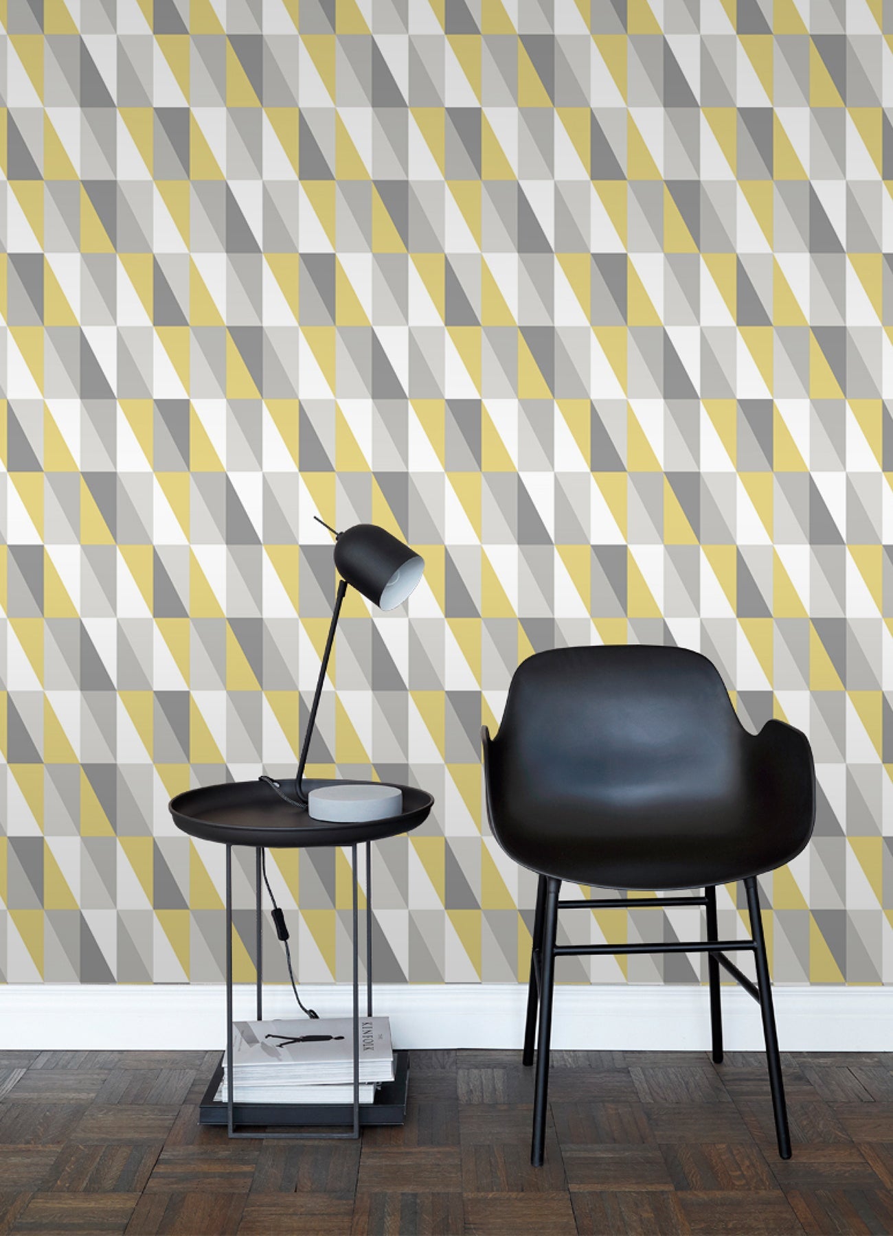 Chesapeake Inez Mustard Geometric Wallpaper, 20.9-in by 33-ft