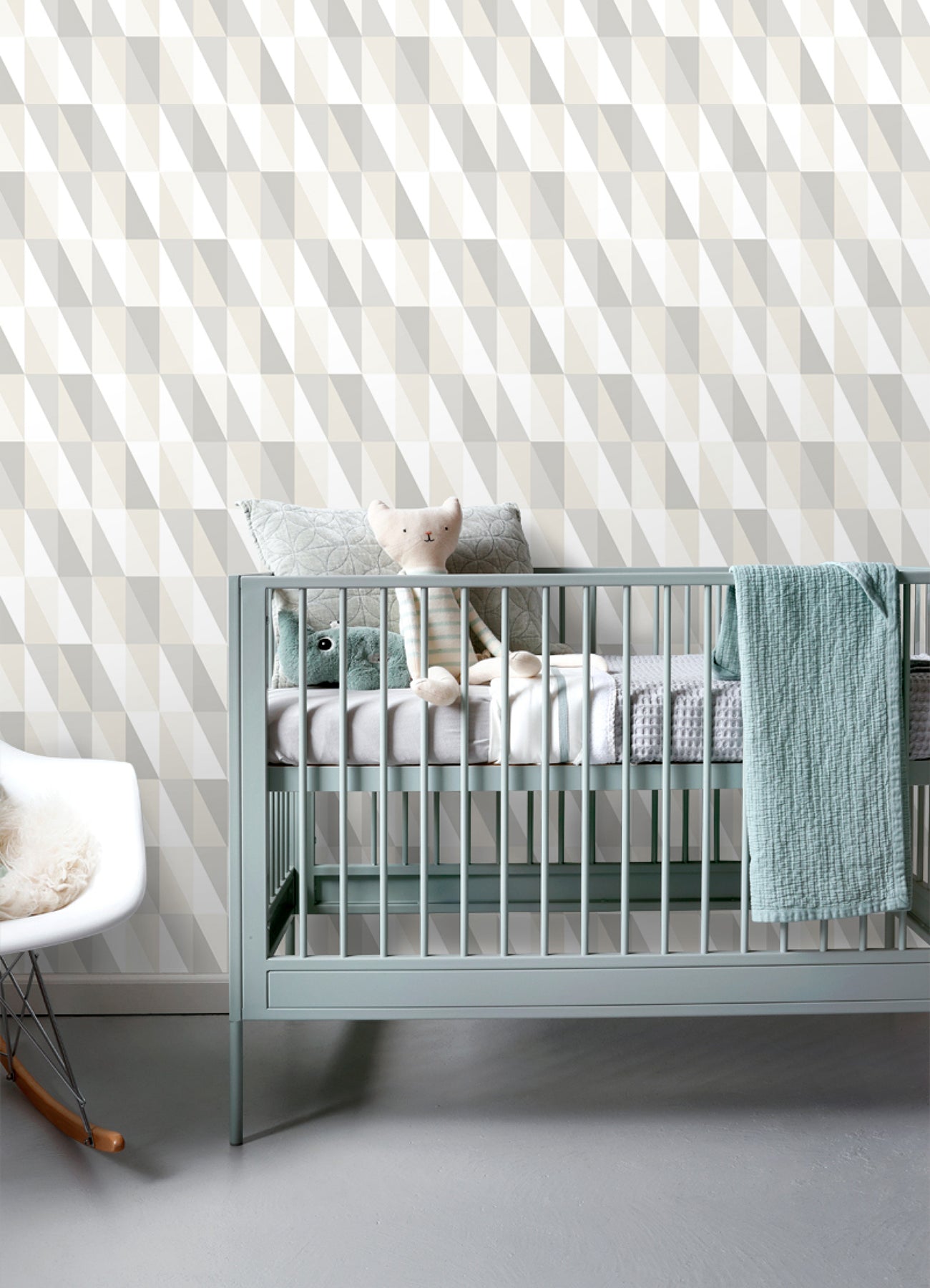 Chesapeake Inez Neutral Geometric Wallpaper, 20.9-in by 33-ft