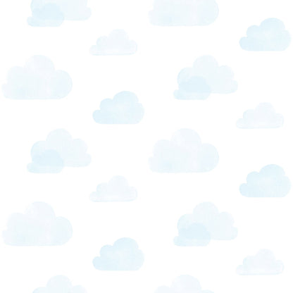 Chesapeake Irie Blue Clouds Wallpaper, 20.9-in by 33-ft