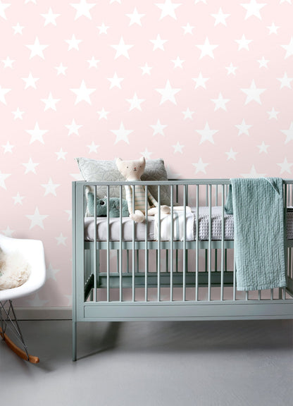 Chesapeake Amira Pink Stars Wallpaper, 20.9-in by 33-ft