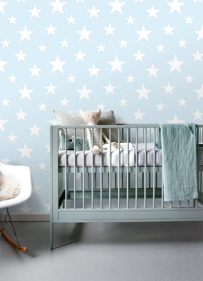 Chesapeake Amira Sky Blue Stars Wallpaper, 20.9-in by 33-ft