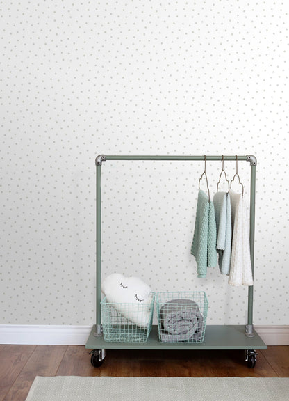 Chesapeake Pixie Grey Dots Wallpaper, 20.9-in by 33-ft