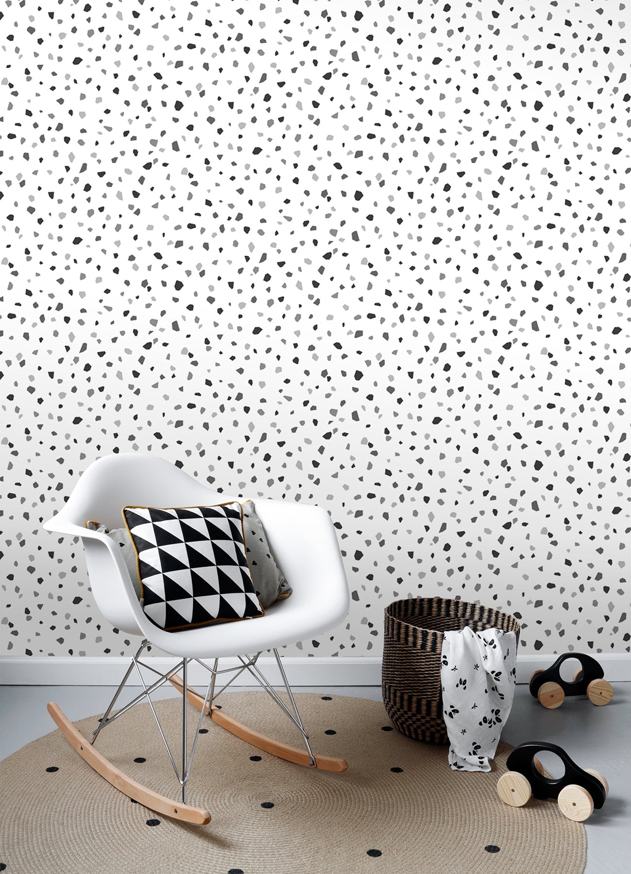 Chesapeake Ona Charcoal Terrazzo Wallpaper, 20.9-in by 33-ft