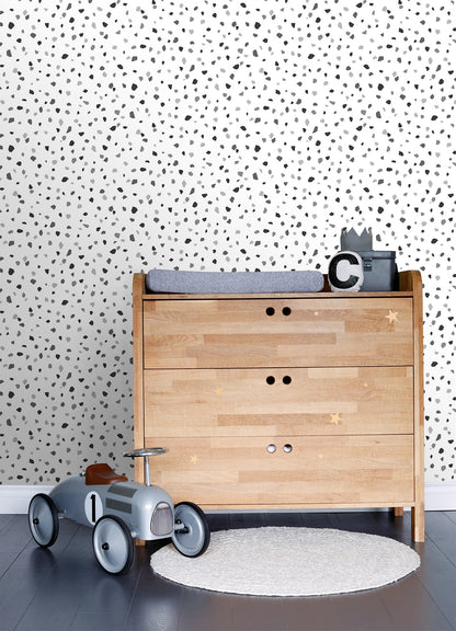 Chesapeake Ona Charcoal Terrazzo Wallpaper, 20.9-in by 33-ft