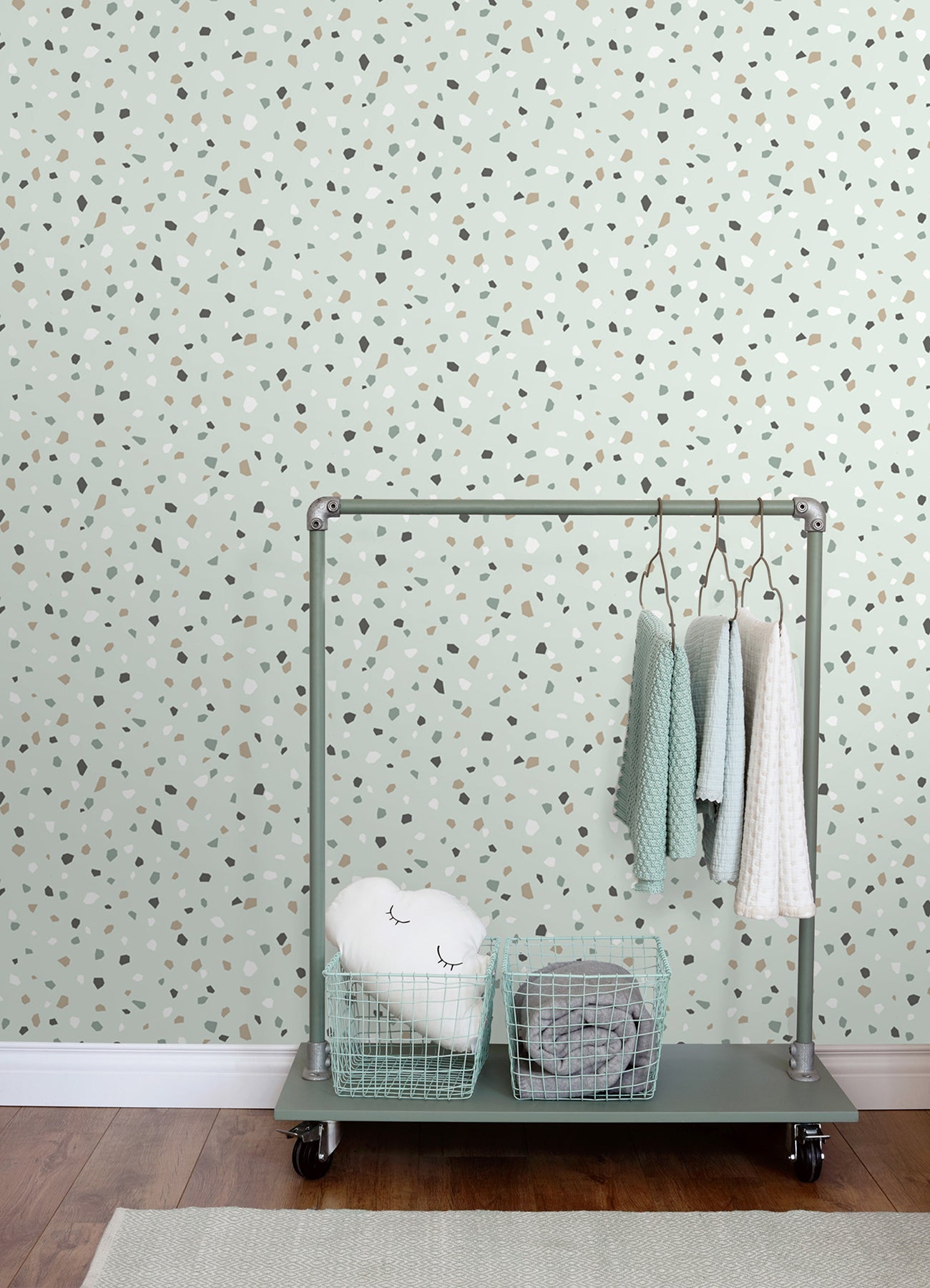 Chesapeake Ona Mint Terrazzo Wallpaper, 20.9-in by 33-ft