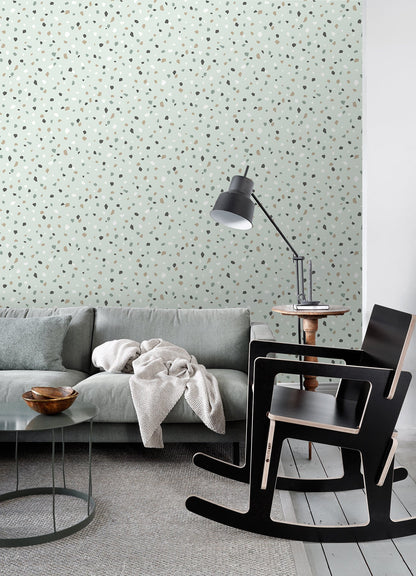 Chesapeake Ona Mint Terrazzo Wallpaper, 20.9-in by 33-ft