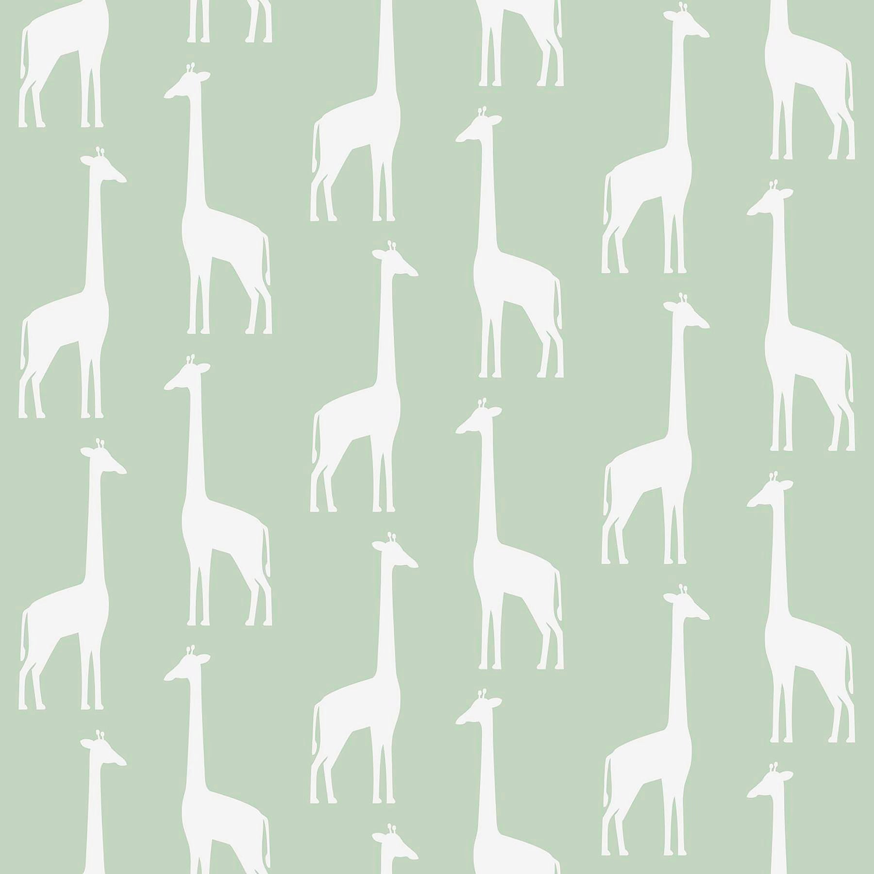 Chesapeake Vivi Sage Giraffe Wallpaper, 20.9-in by 33-ft