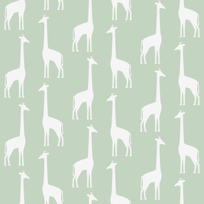 Chesapeake Vivi Sage Giraffe Wallpaper, 20.9-in by 33-ft