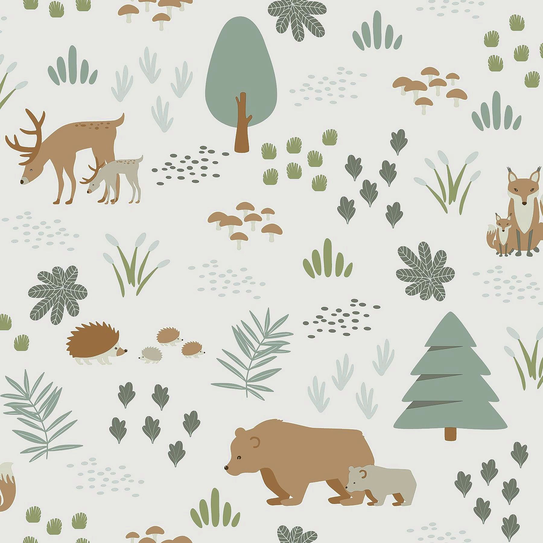 Chesapeake Finola Moss Bears Wallpaper, 20.9-in by 33-ft