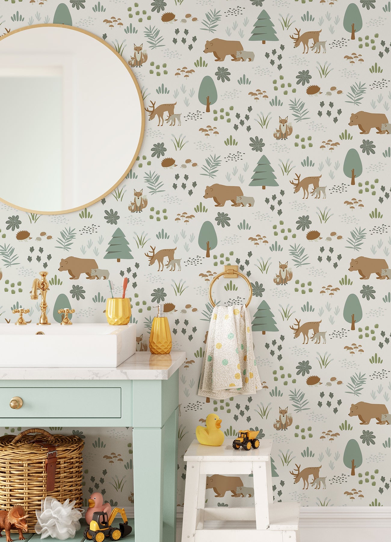 Chesapeake Finola Moss Bears Wallpaper, 20.9-in by 33-ft