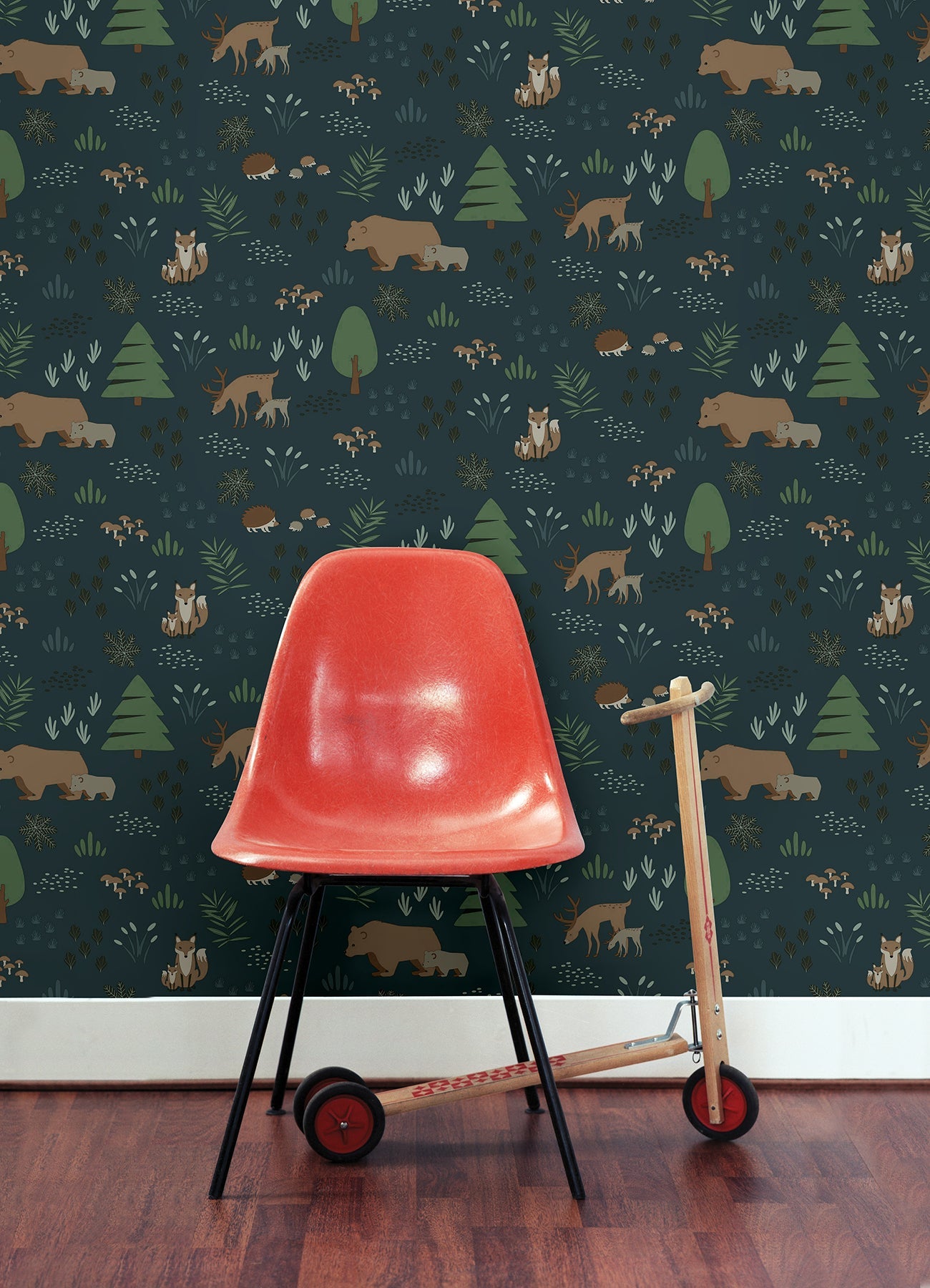 Chesapeake Finola Dark Blue Bears Wallpaper, 20.9-in by 33-ft