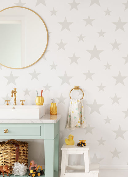 Chesapeake Amira Cream Stars Wallpaper, 20.9-in by 33-ft