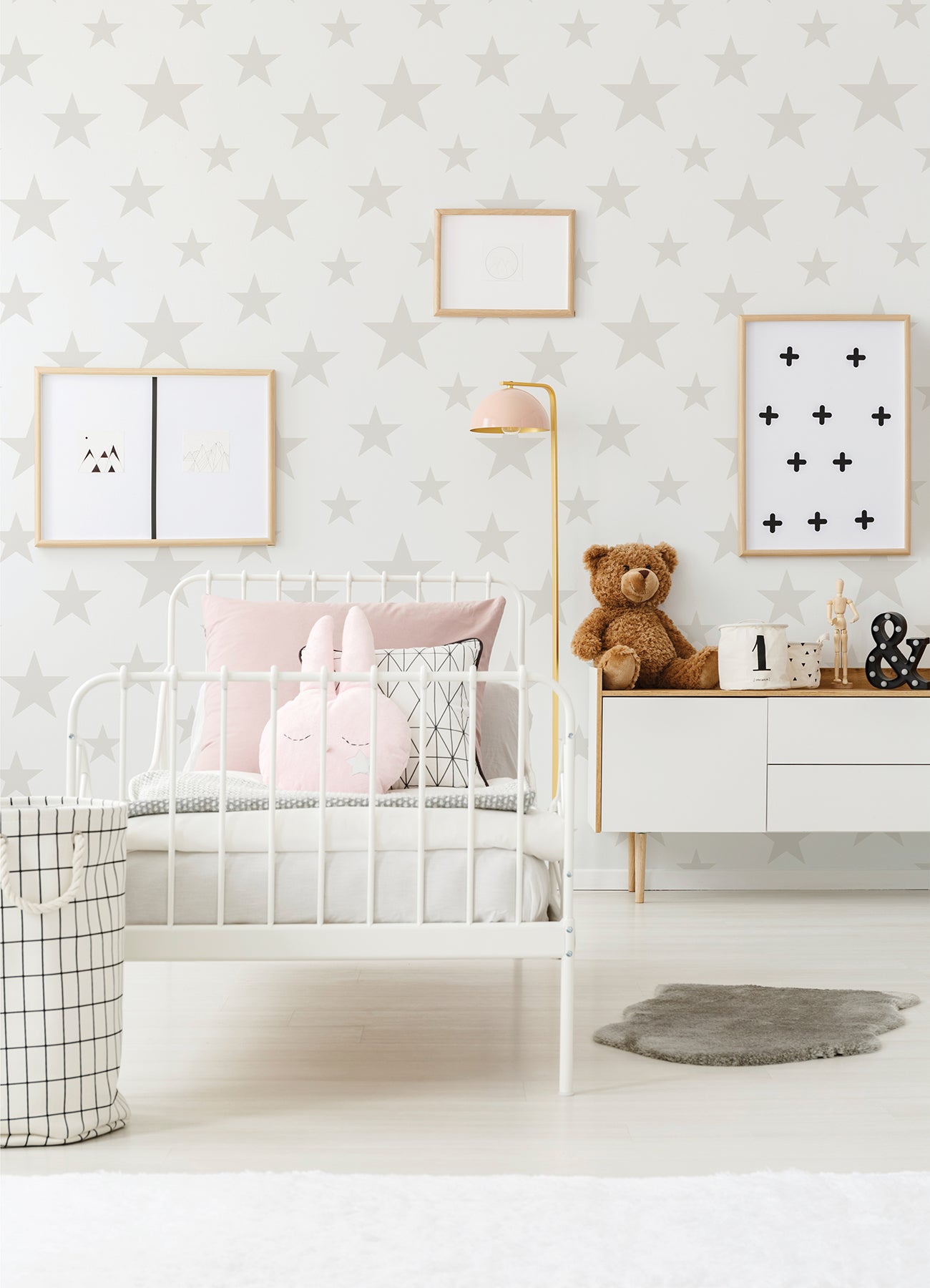 Chesapeake Amira Cream Stars Wallpaper, 20.9-in by 33-ft