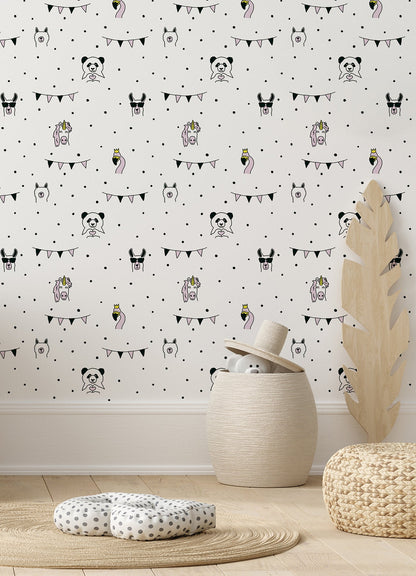 Chesapeake Orlow Pink Llama Wallpaper, 20.9-in by 33-ft