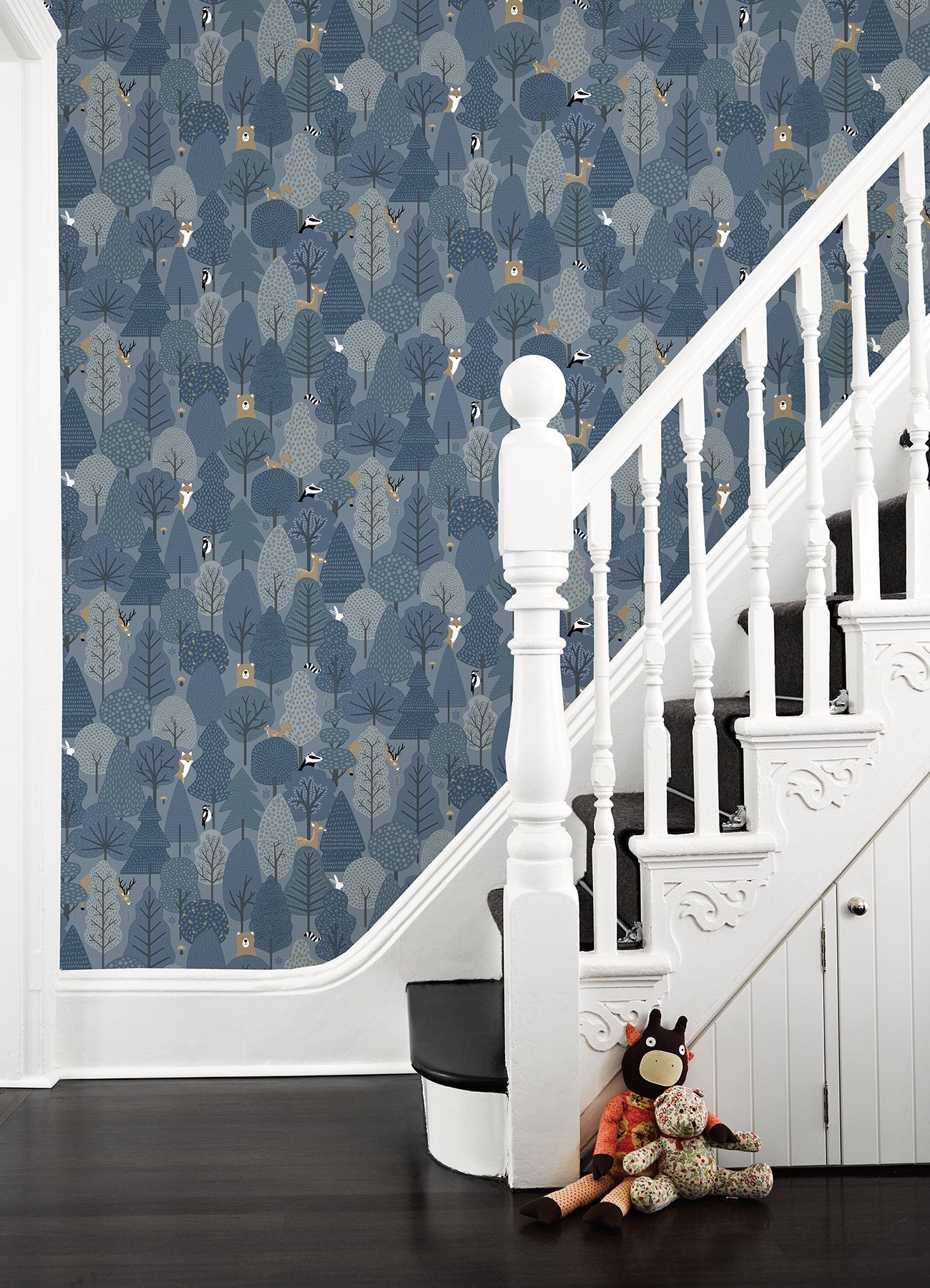 Chesapeake Quillen Indigo Forest Wallpaper, 20.9-in by 33-ft