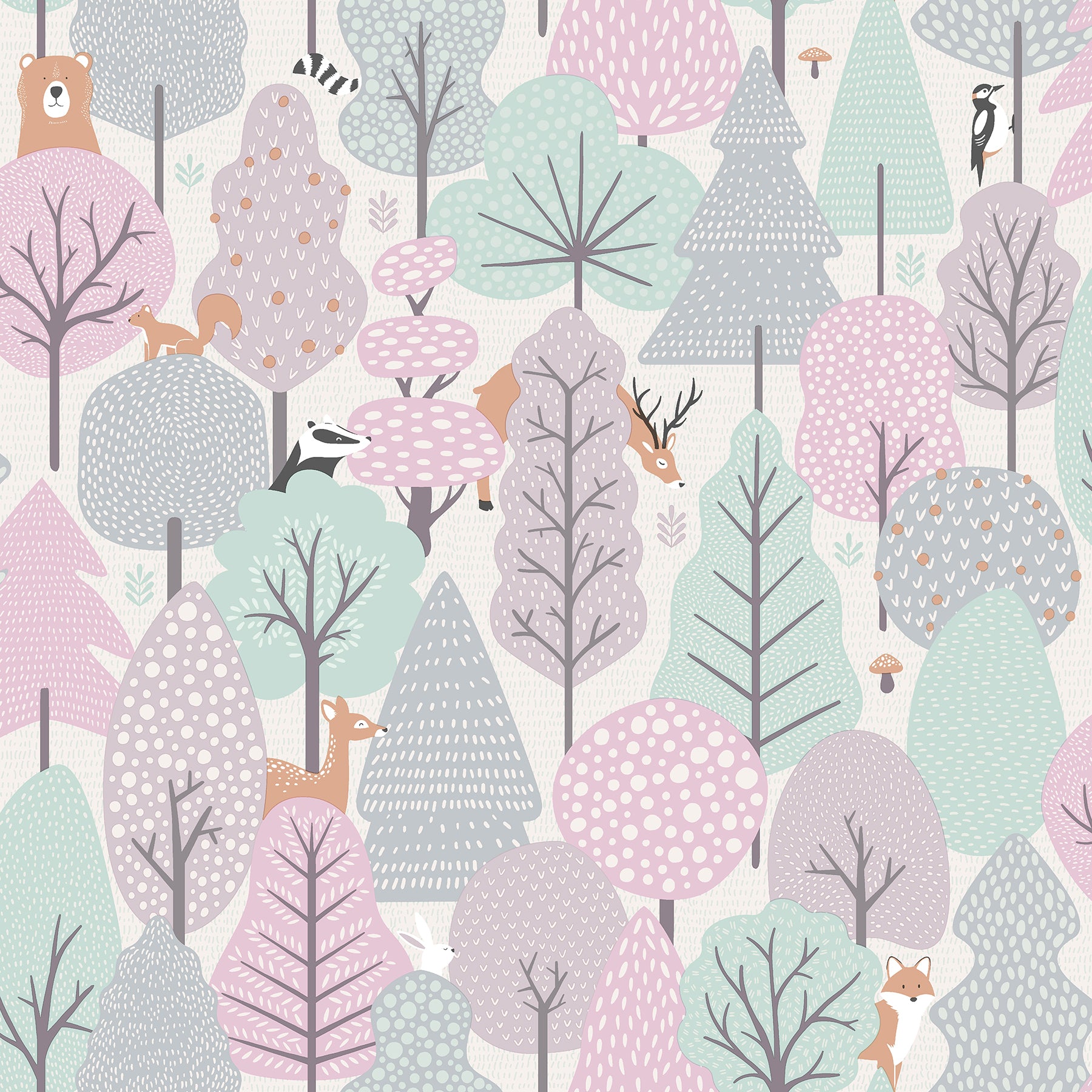 Chesapeake Quillen Pink Forest Wallpaper, 20.9-in by 33-ft