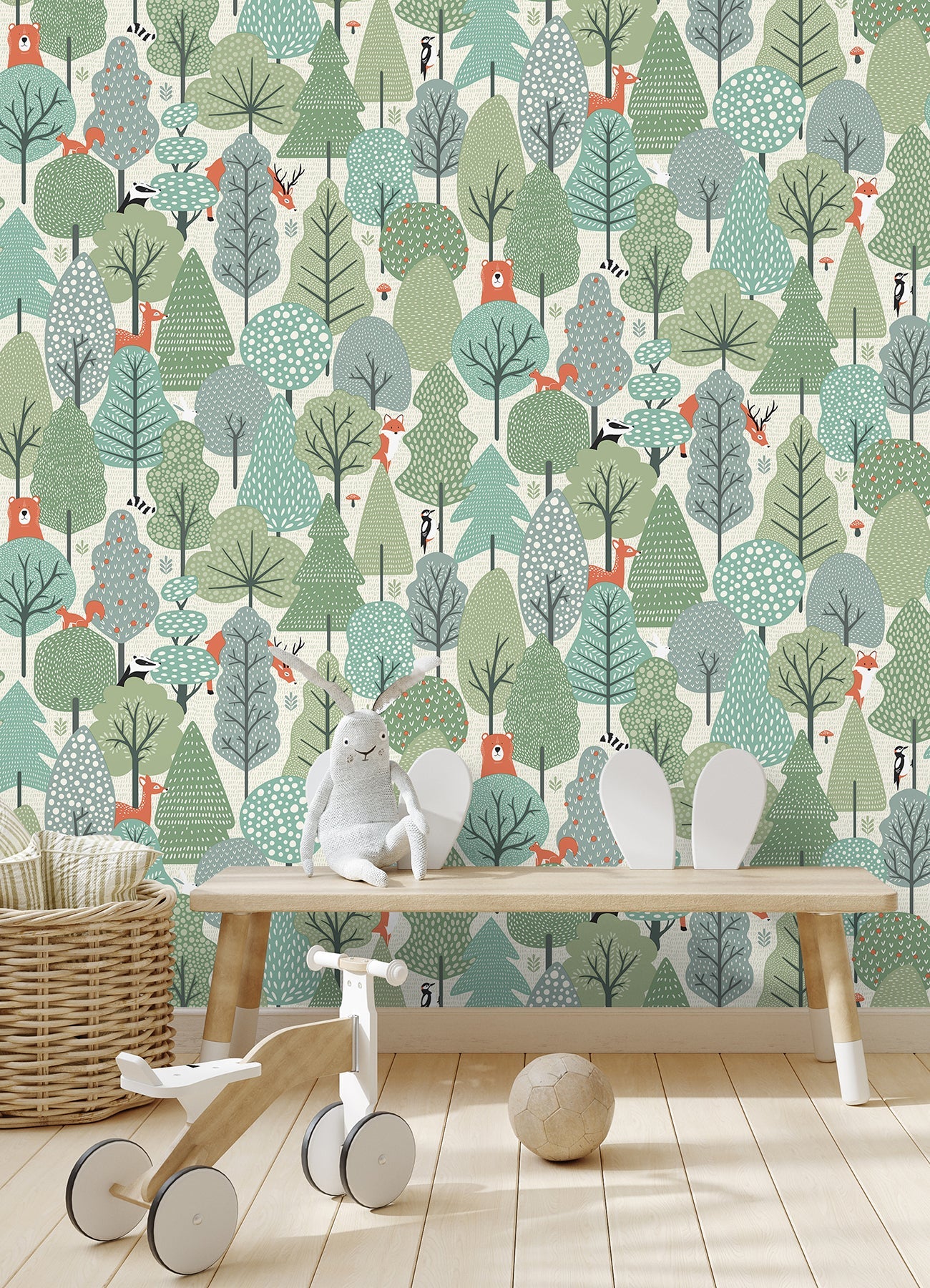 Chesapeake Quillen Green Forest Wallpaper, 20.9-in by 33-ft