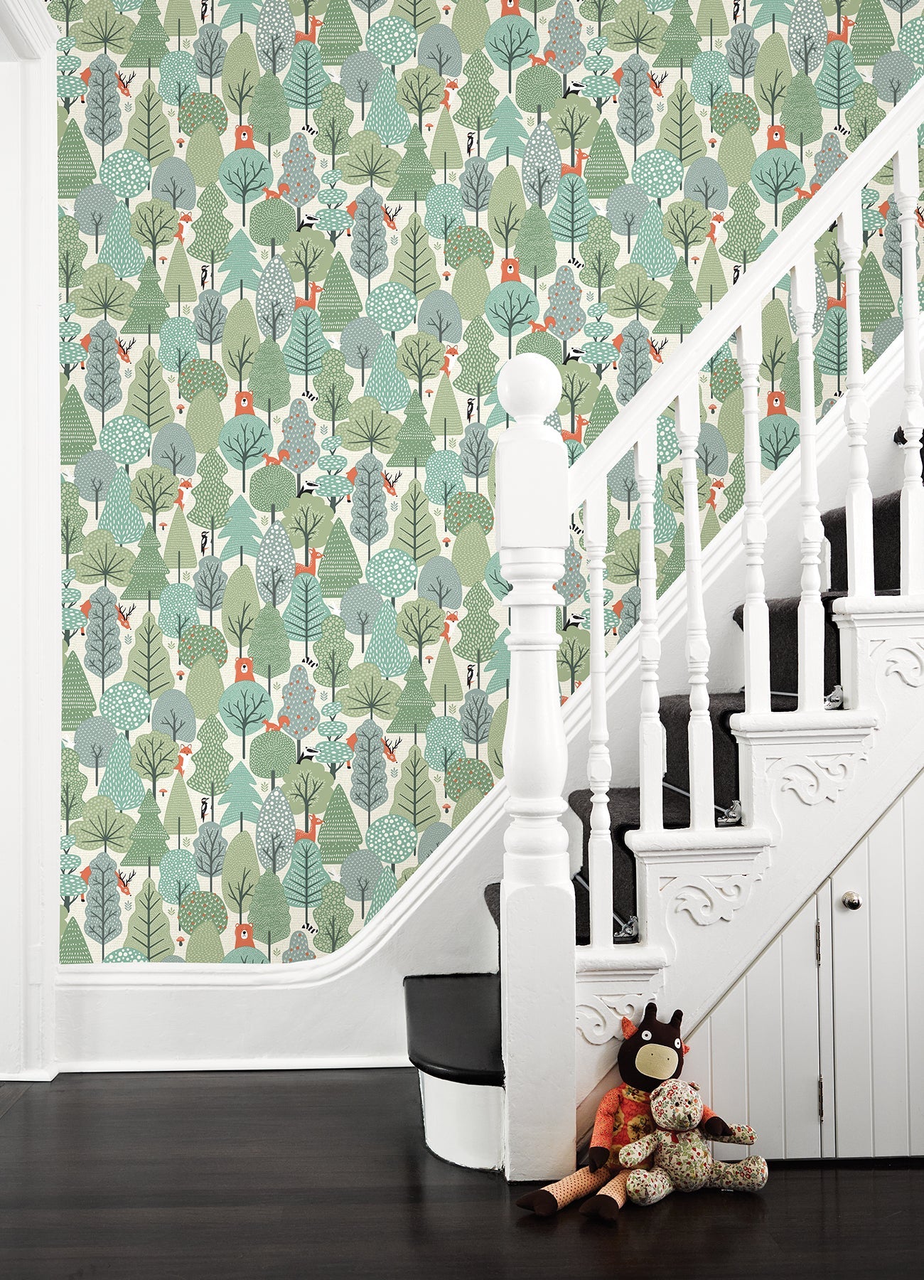 Chesapeake Quillen Green Forest Wallpaper, 20.9-in by 33-ft