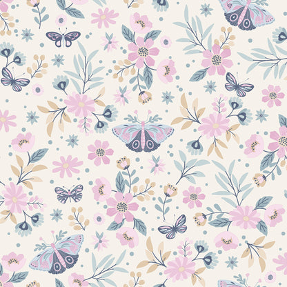 Chesapeake Zev Pink Butterfly Wallpaper, 20.9-in by 33-ft