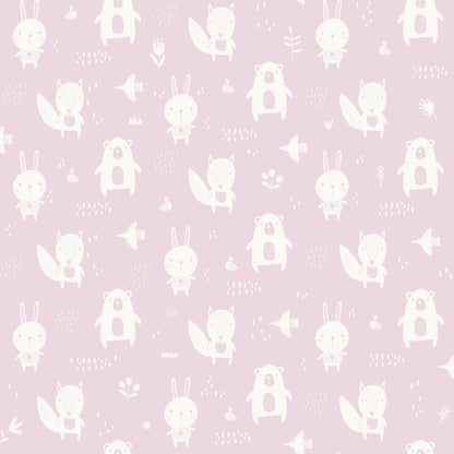 Chesapeake Bitsy Pink Woodland Wallpaper, 20.9-in by 33-ft