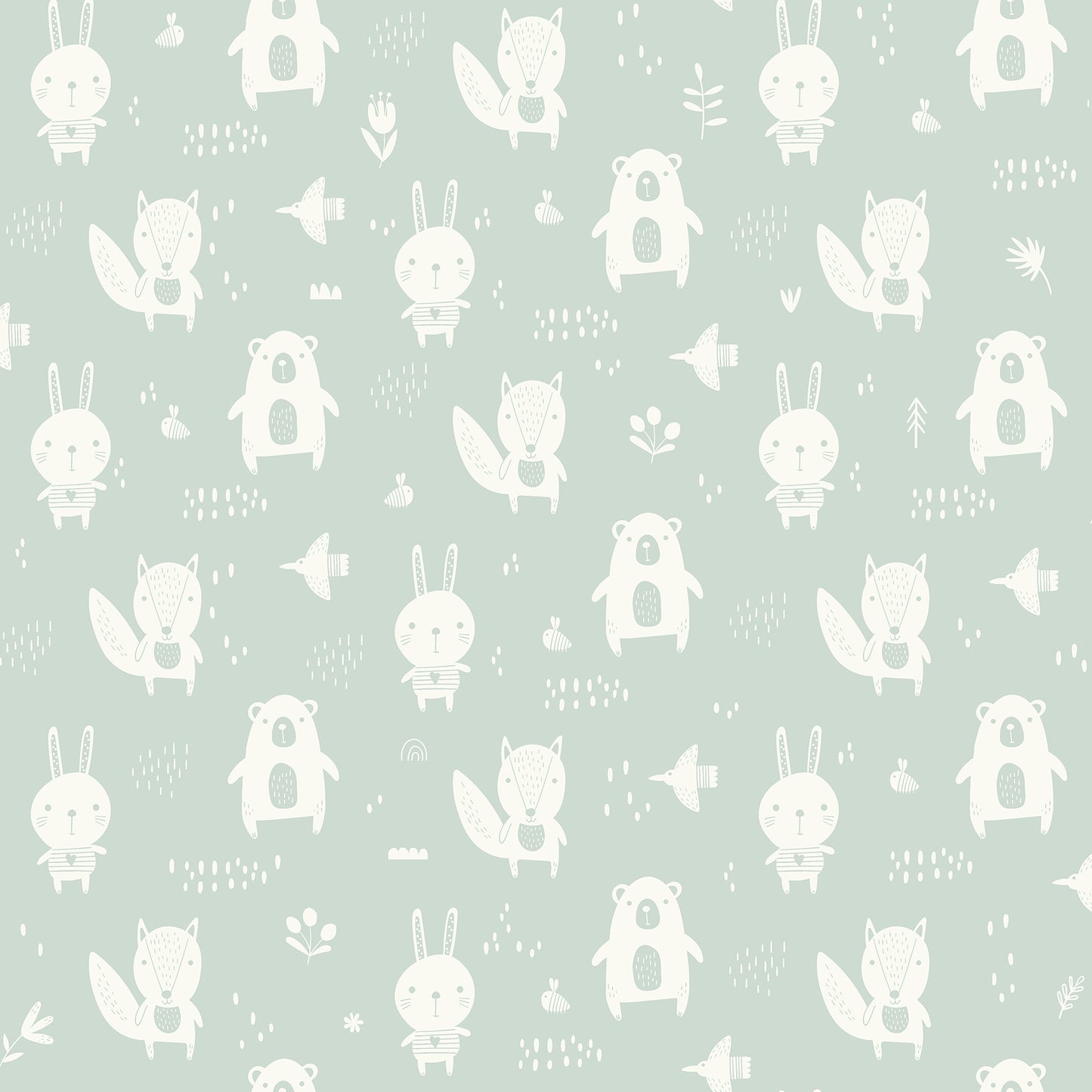 Chesapeake Bitsy Mint Woodland Wallpaper, 20.9-in by 33-ft