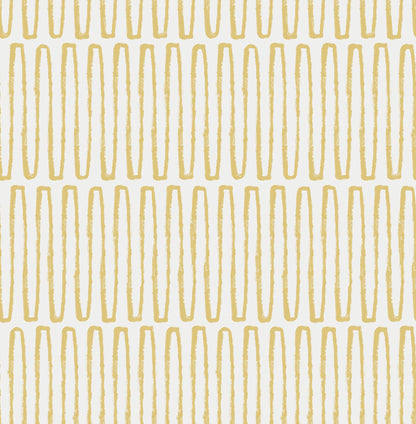 A-Street Prints Lars Mustard Retro Wave Wallpaper, 20.5-in by 33-ft