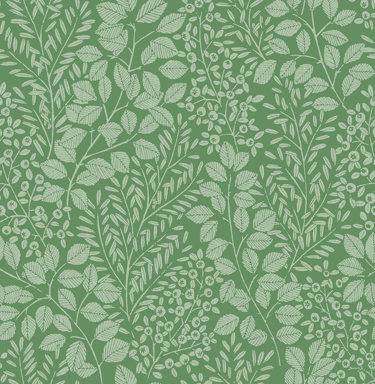 A-Street Prints Elin Green Berry Botanical Wallpaper, 20.5-in by 33-ft