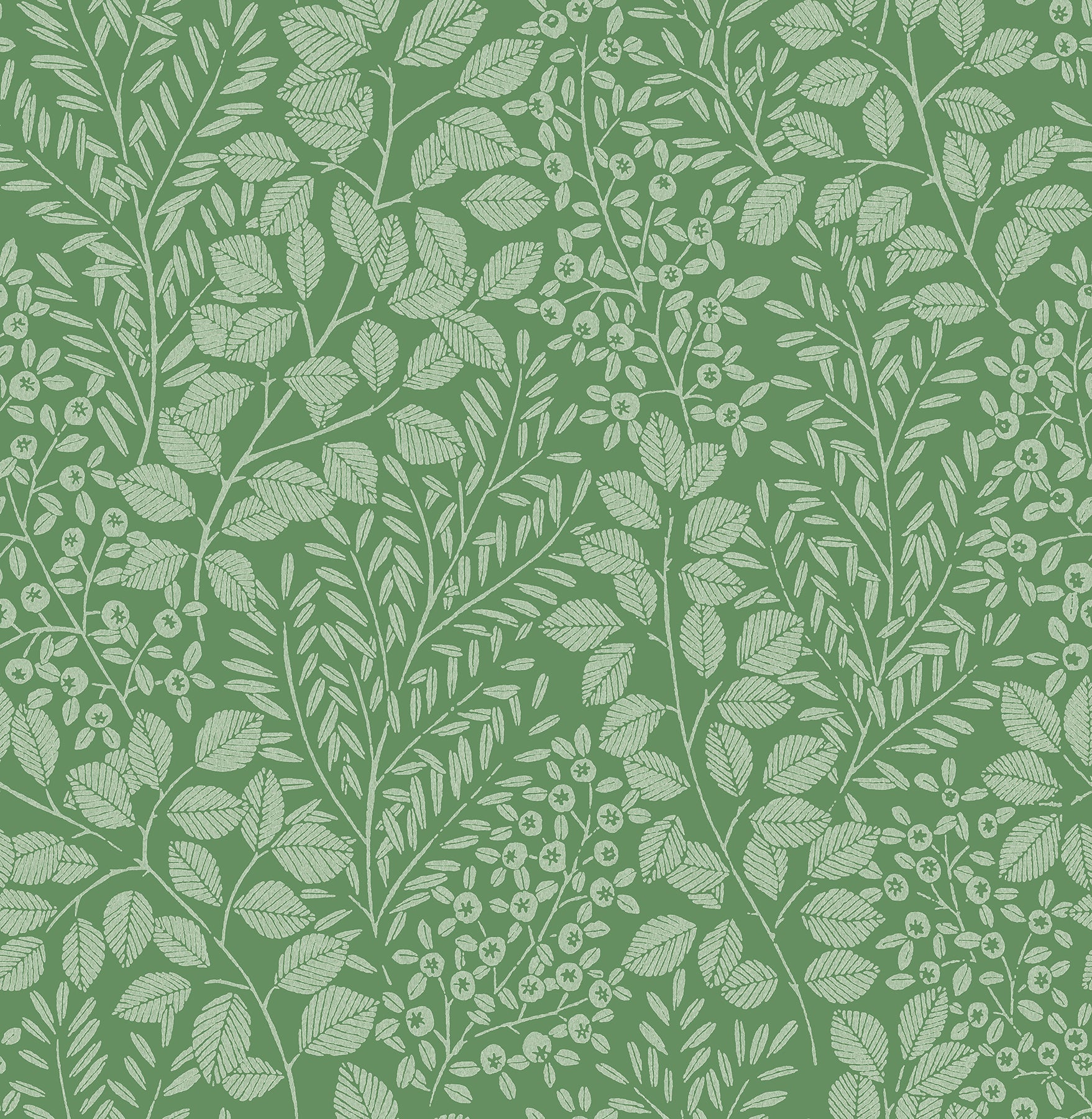 A-Street Prints Elin Green Berry Botanical Wallpaper, 20.5-in by 33-ft