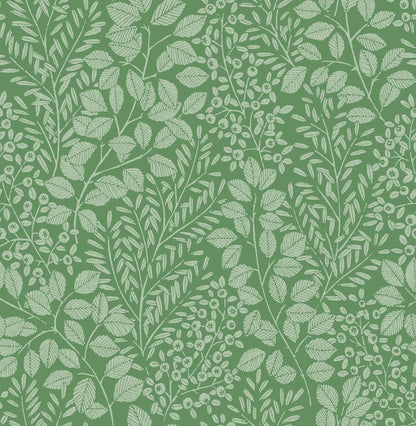 A-Street Prints Elin Green Berry Botanical Wallpaper, 20.5-in by 33-ft