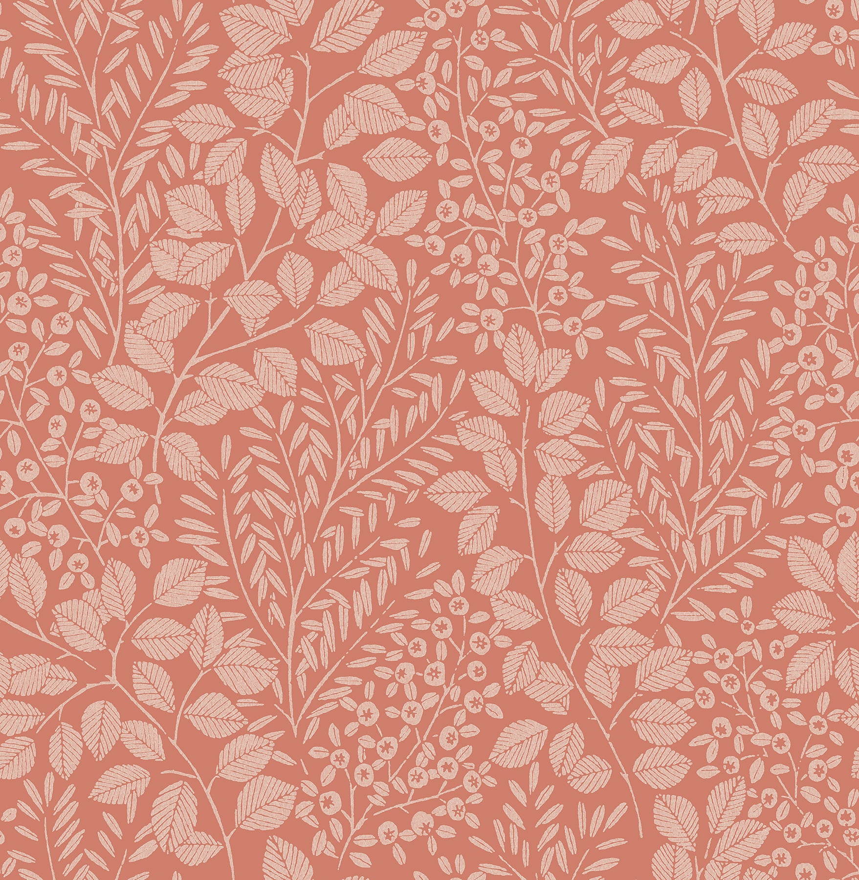 A-Street Prints Elin Coral Berry Botanical Wallpaper, 20.5-in by 33-ft