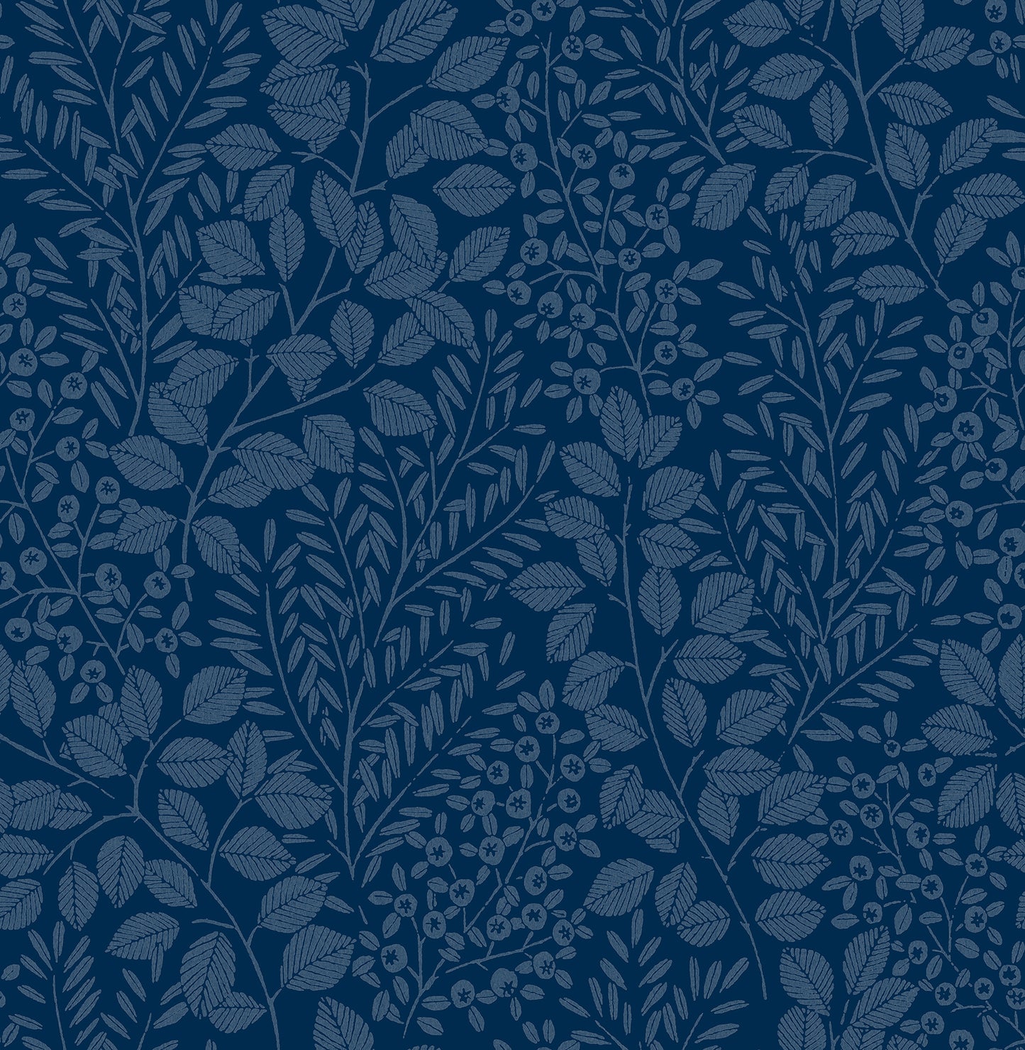 A-Street Prints Elin Blue Berry Botanical Wallpaper, 20.5-in by 33-ft