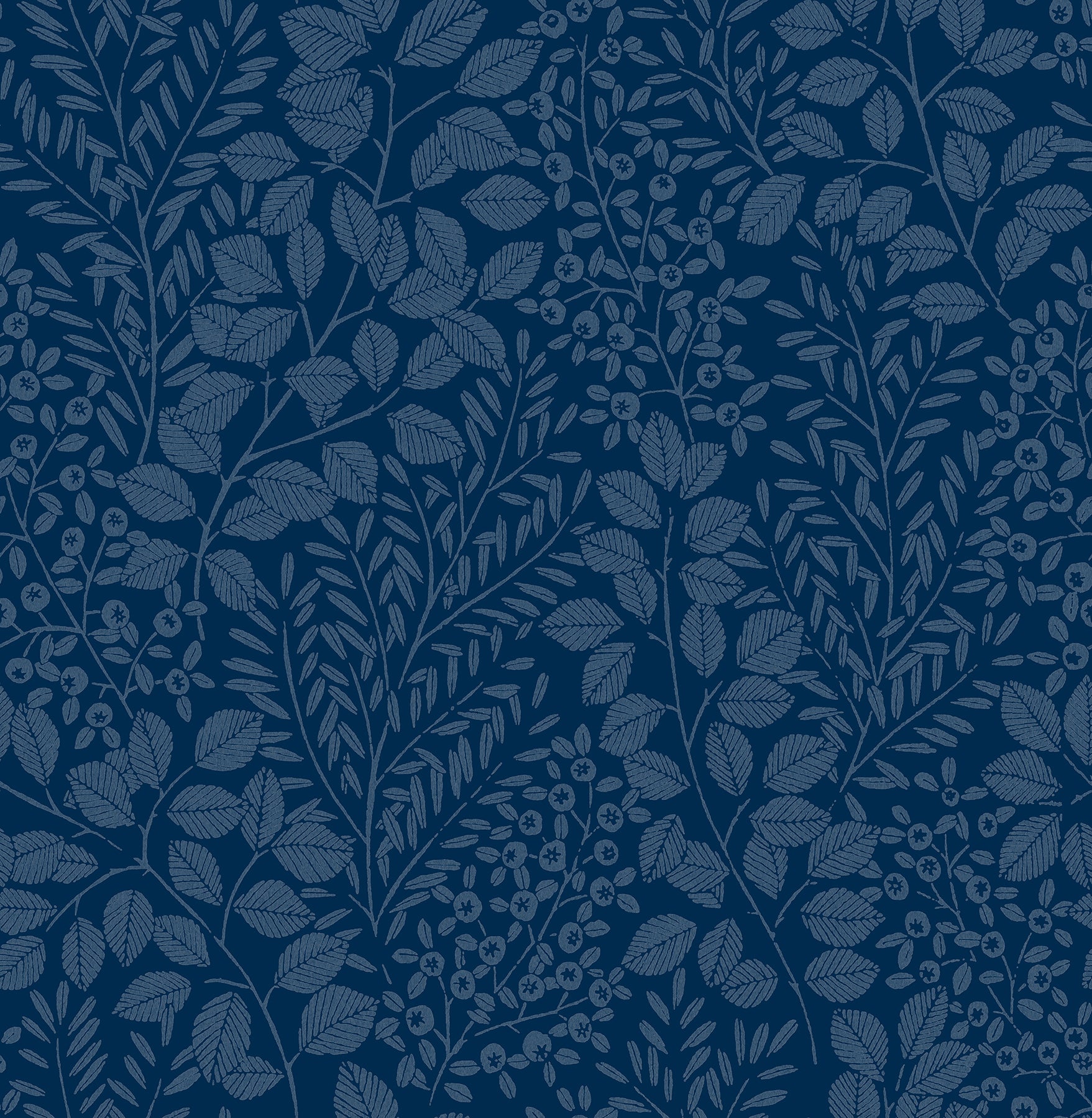 A-Street Prints Elin Blue Berry Botanical Wallpaper, 20.5-in by 33-ft