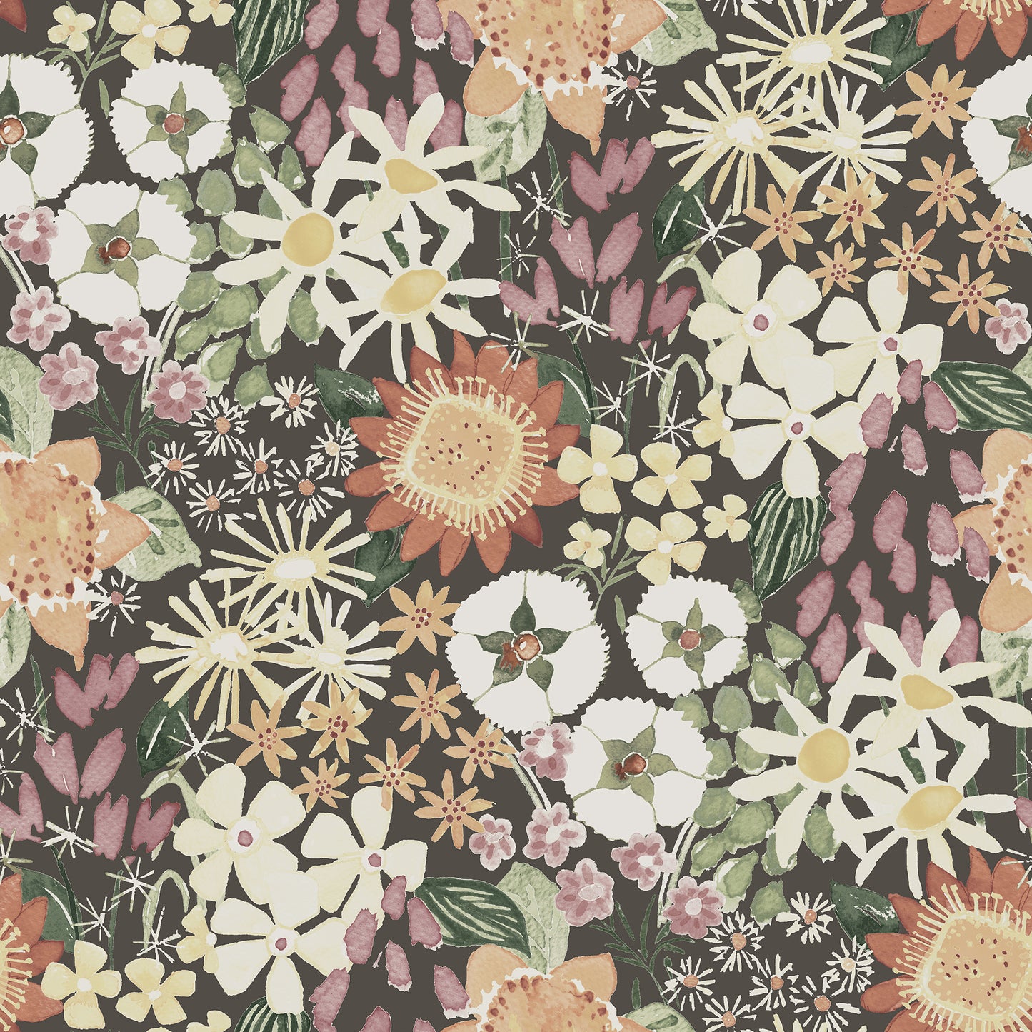 A-Street Prints Karina Raspberry Wildflower Garden Wallpaper, 20.5-in by 33-ft