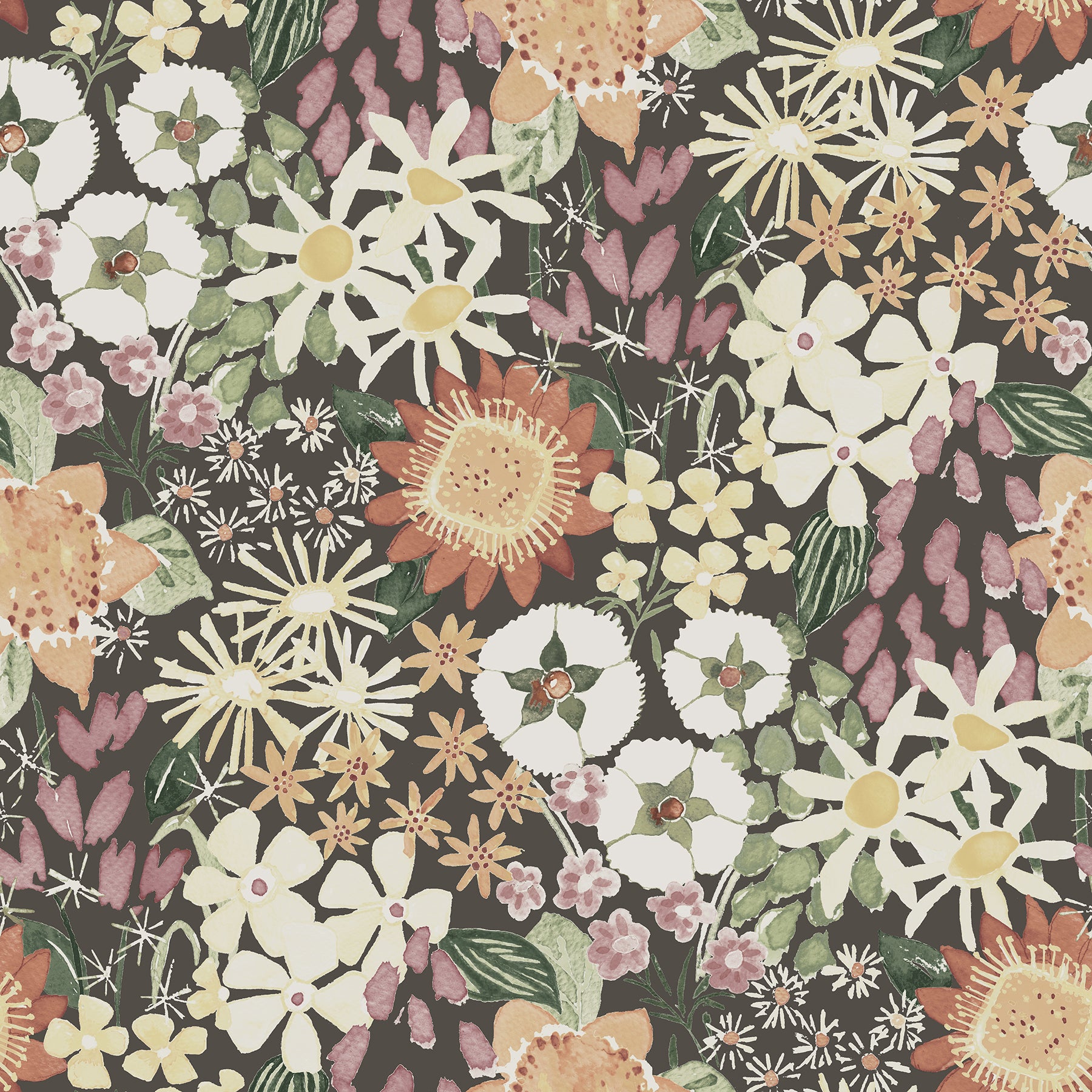 A-Street Prints Karina Raspberry Wildflower Garden Wallpaper, 20.5-in by 33-ft