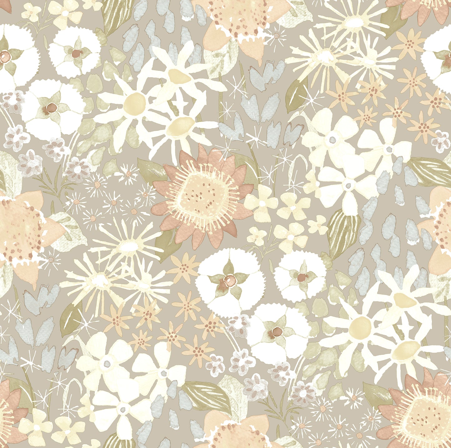 A-Street Prints Karina Pastel Wildflower Garden Wallpaper, 20.5-in by 33-ft