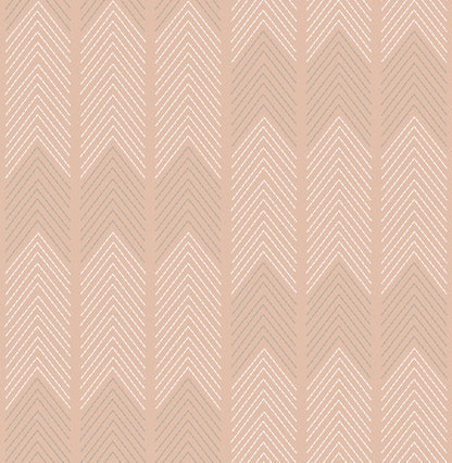 A-Street Prints Nyle Blush Chevron Stripes Wallpaper, 20.5-in by 33-ft