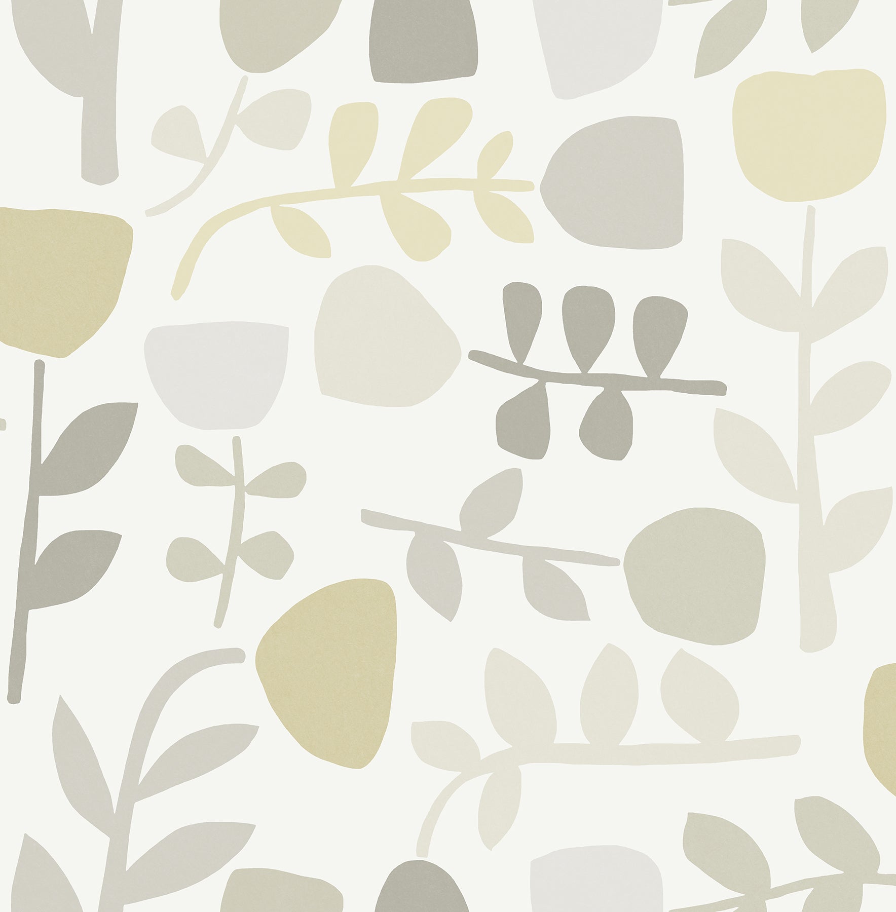 A-Street Prints Juni Neutral Abstract Tulips Wallpaper, 20.5-in by 33-ft