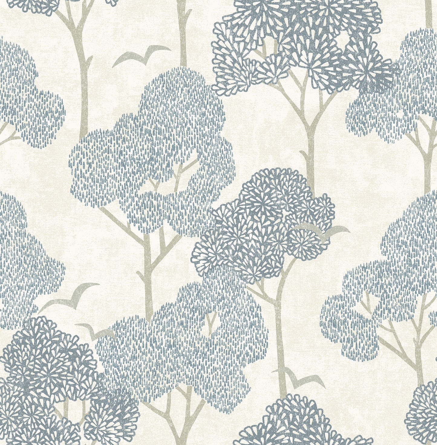 A-Street Prints Lykke Blue Textured Tree Wallpaper, 20.5-in by 33-ft