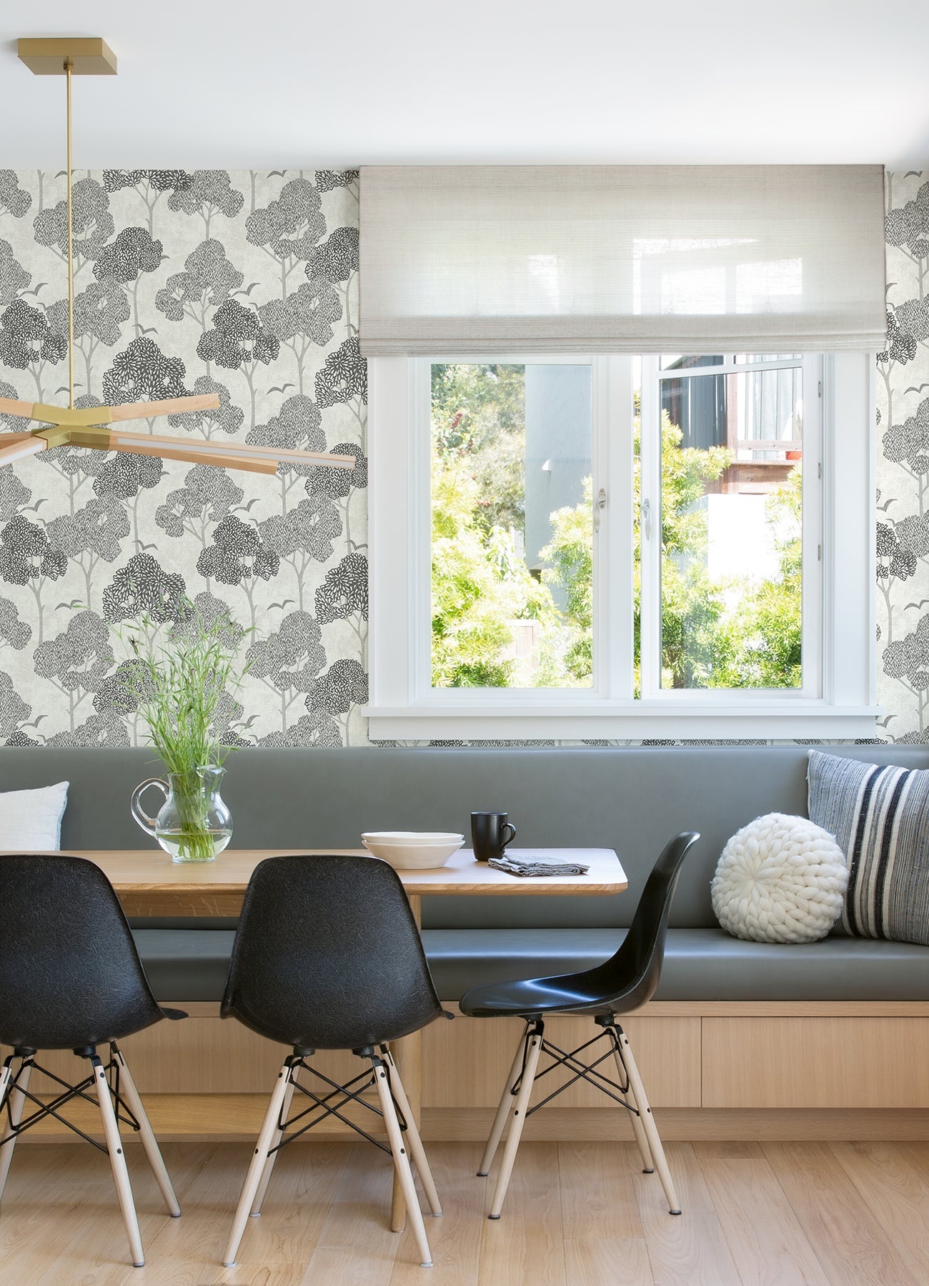 A-Street Prints Lykke Black Textured Tree Wallpaper, 20.5-in by 33-ft