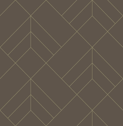 A-Street Prints Sander Chocolate Geometric Wallpaper, 20.5-in by 33-ft